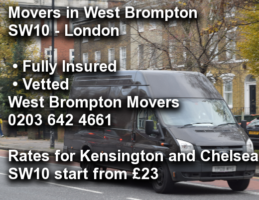 Movers in West Brompton SW10, Kensington and Chelsea